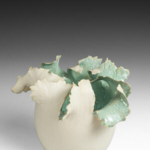 Wheel thrown and altered - stoneware with sea glass
18 X 18 X 14cm