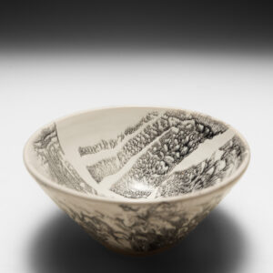 Icelandic landscape 3
White textured bowl with brushed black motif on white glaze
13 X 13 X 6.2cm     $70